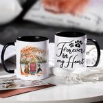 Personalised Forever in My Heart White and Colour Inside Ceramic Mug with Name 11oz 15oz Birthday Gift for Dog Lovers