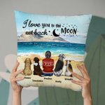 Gepersonaliseerd I Love You To The Moon And Back Kussenhoes Verjaardag Kerstcadeau voor Hondenliefhebbers