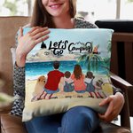 Funda de Almohada Familiar Personalizada Camping en la Playa Vamos de Camping Regalo de Navidad Regalo de San Valentín