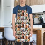 Personalized Waterproof 9 Photos Collage Apron with Front Pockets Birthday Housewarming Gift for Cooking Lover