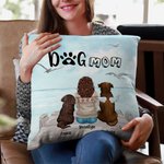 Personalized Enjoying Seaside Scenery with Furry Friends Throw Pillow Cover Birthday Gift for Dog Lovers Owner
