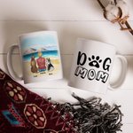 Personalised Dog Mom/Dad White and Color Inside Ceramic Mug with Name 11 oz and 15 oz Gift for Dog Lovers