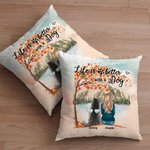 Personalized Life Is Better With A Dog Maple Leaves Throw Pillow Cover Birthday Christmas Gift for Dog Lovers