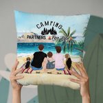 Funda de almohada personalizada para camping familiar en la playa Compañeros de acampada para toda la vida Regalo de cumpleaños Regalo de San Valentín