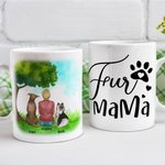 Personalized Fur Mama/Papa White and Color Inside Ceramic Mug with Name 11 oz and 15 oz Gift for Dog Lovers