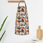 Personalized Waterproof 9 Photos Collage Apron with Front Pockets Birthday Housewarming Gift for Cooking Lover