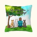 Personalized Life Is Better With Dogs Throw Pillow Cover Home Essentials Birthday Christmas Gift for Dog Lovers