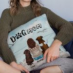 Personalized Enjoying Seaside Scenery with Furry Friends Throw Pillow Cover Birthday Gift for Dog Lovers Owner