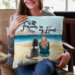 Personlig Forever In My Heart Beach Throw Pillow Cover Bursdagsgave til hundeelskere
