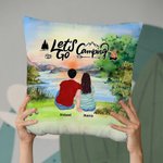 Funda de cojín de acampada familiar personalizada Vamos de acampada Regalo de cumpleaños Regalo de San Valentín para el salón
