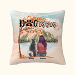 Personalizzato giocando con i miei amici pelosi sotto l'acero sfondo cuscino copertina compleanno regalo di Natale per gli amanti dei cani