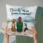 Personalisierte einmal an meiner Seite für immer in meinem Herzen Landschaft werfen Kissen Abdeckung Geburtstag Weihnachten Geschenk für Hundeliebhabe