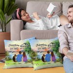 Funda de Almohada Familiar Personalizada La Aventura Está Ahí Fuera Encontrémosla Regalo de Navidad Regalo de Cumpleaños