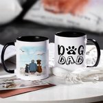 Personalised Dog Mom/Dad White and Color Inside Ceramic Mug with Name 11 oz and 15 oz Birthday Gift for Dog Lovers