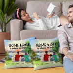 Funda de Almohada Familiar Personalizada Home Is Where We Park It Regalo de Cumpleaños Regalo de San Valentín para el Salón