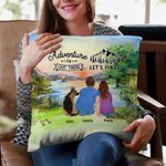 Funda de Almohada Familiar Personalizada La Aventura Está Ahí Fuera Encontrémosla Regalo de Navidad Regalo de Cumpleaños