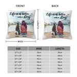 Personalized Life Is Better With Dogs Landscape Throw Pillow Cover Birthday Christmas Gift for Dog Lover