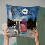 Personalized Once By My Side Forever In My Heart Starry Sky Throw Pillow Cover Birthday Christmas Gift for Dog Lovers