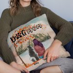 Personalizzato giocando con i miei amici pelosi sotto l'acero sfondo cuscino copertina compleanno regalo di Natale per gli amanti dei cani