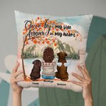 Personifierad Once By My Side Forever In My Heart Maple Leaves Throw Pillow Cover Födelsedagspresent för hundälskare