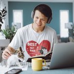 Gepersonaliseerde Best Cat Dad Ever Hartvormig huisdier T-shirt Unisex Shirt Verjaardagscadeau voor hond kattenliefhebber eigenaar