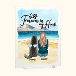 Placa acrílica personalizada Forever In My Heart Decoración para el hogar Regalo de cumpleaños y Navidad para el dueño de una mascota