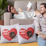 Gepersonaliseerde Best Mom Ever Pet Hart Vorm Design Pillow Cover Verjaardagscadeau voor Pet Lover Eigenaar Sofa Decor