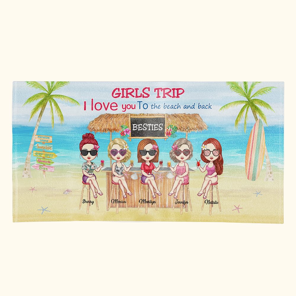 Asciugamano da spiaggia personalizzato I Love You To The Beach And Back Regali di compleanno per amici