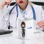 Personligt 12 oz rostfritt stålglas för sjuksköterskor med namn Sjuksköterskeveckan Doktordagen Present till medicinsk personal