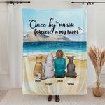Personalized Once By My Side Forever In My Heart Soft Blanket Christmas Birthday Gift for Dog Lovers