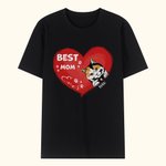 Personalized Best Mom Ever Heart Shaped Pet T-shirt Unisex Shirt Birthday Gift for Dog Cat Lover Owner