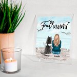 Personalisierte Genießen Sie das Meer Landschaft mit meinem pelzigen Hund Acryl Plaque Home Dekoration Geburtstag Weihnachten Geschenk für Tierhalter