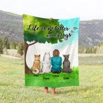 Couverture personnalisée Life Is Better With Dogs Cadeau d'anniversaire et de commémoration pour les amoureux des chiens
