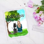 Personalized Sitting Under A Tree with Furry Friends Acrylic Plaque Home Decoration Birthday Memorial Gift for Pet Owner Lover