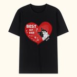 Gepersonaliseerde Best Cat Dad Ever Hartvormig huisdier T-shirt Unisex Shirt Verjaardagscadeau voor hond kattenliefhebber eigenaar