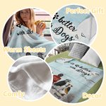 Personalised Life Is Better With Dogs Soft Blanket Birthday Gift for Dog Lovers Owners