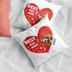 Personalizzato Best Dog Mom Pet Heart Design Throw Pillow Cover Regalo di compleanno per l'amante dell'animale domestico Proprietario Sofa Decor