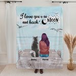 Gepersonaliseerde I Love You To The Moon And Back Deken Kerstverjaardagscadeau voor hondenliefhebbers
