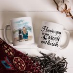 Gepersonaliseerde Ik Hou Van Je Tot De Maan en Terug Wit en Kleur Binnenkant Keramische Mok met Naam 11 oz en 15 oz Geschenk voor Hondenliefhebbers