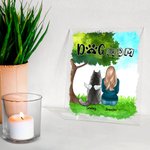 Personalized Sitting Under A Tree with Furry Friends Acrylic Plaque Home Decoration Birthday Memorial Gift for Pet Owner Lover