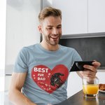 Personalized Best Fur Dad Ever Heart Shaped Pet T-shirt Unisex Shirt Birthday Gift for Dog Cat Lover Owner