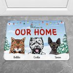 Personalised Snowfield Welcome To Our Home Door Mat Christmas Gift Birthday Gift for Pet Lovers