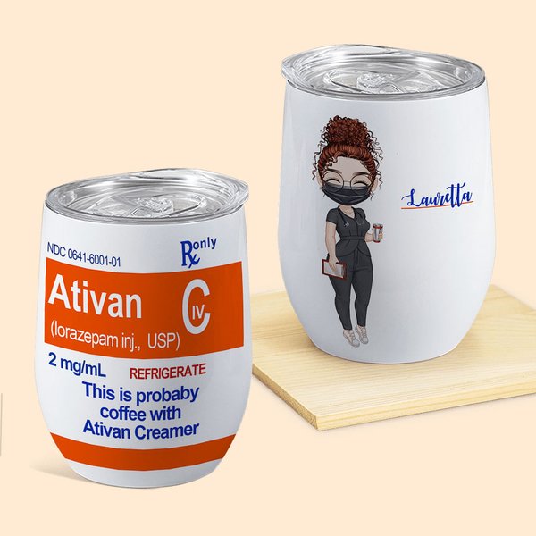 Personalized 12oz Food-Grade Stainless Steel Nurse Wine Tumbler with Name Nurse Week Doctor Day Gift for Medical Staff
