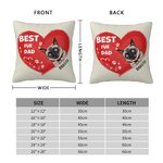 Personalizzato Best Fur Dad Ever Pet Heart Design Throw Pillow Cover Regalo di compleanno per l'amante degli animali domestici Proprietario Sofa Decor