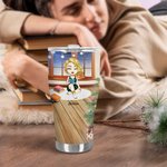 Personnalisé Just A Girl Who Loves Books 30oz Food Grade Stainless Steel Curved Tumbler Christmas Gifts for Women Girls Book Lovers (Cadeaux de Noël p