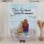 Personalisierte Once By My Side Forever In My Heart Decke Weihnachtsgeschenk Geburtstagsgeschenk für Hundeliebhaber