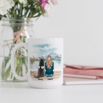 Gepersonaliseerde Ik Hou Van Je Tot De Maan en Terug Wit en Kleur Binnenkant Keramische Mok met Naam 11 oz en 15 oz Geschenk voor Hondenliefhebbers