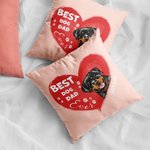 Coussin personnalisé en forme de coeur pour chien Cadeau d'anniversaire pour propriétaire d'animal de compagnie Décoration de canapé