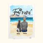 Placa acrílica personalizada Walking On A Golden Sandy Beach with My Beloved Dog Decoración para el hogar Regalo de cumpleaños y Navidad para el dueño