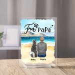 Placa acrílica personalizada Walking On A Golden Sandy Beach with My Beloved Dog Decoración para el hogar Regalo de cumpleaños y Navidad para el dueño